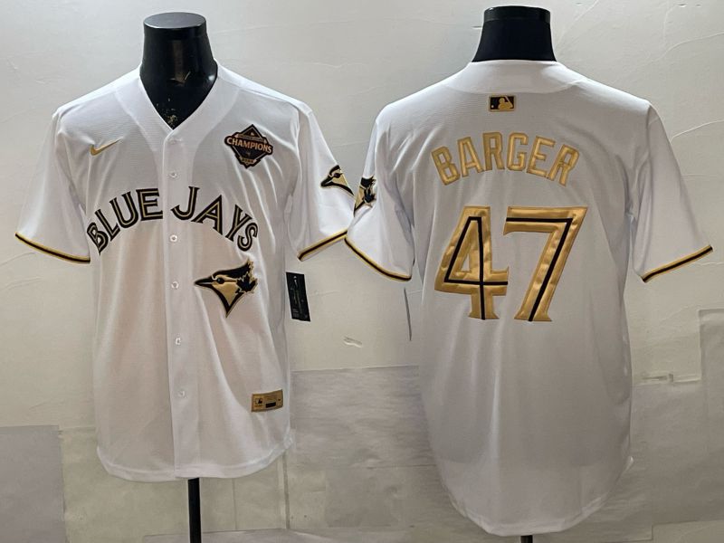 Men Toronto Blue Jays #47 Barger White Gold 5th Throwback 2026 Nike MLB Jersey style 01->toronto blue jays->MLB Jersey